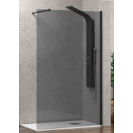 1 Karag Walkin 1 Διαχωριστικό Ντουζιέρας Μαύρο 90x200cm Fume Nero