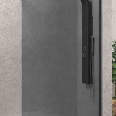 1 Karag Walkin 1 Διαχωριστικό Ντουζιέρας Μαύρο 90x200cm Fume Nero