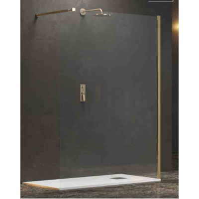 Karag Walkin 1 Διαχωριστικό Ντουζιέρας 90x200cm Clear Glass Oro